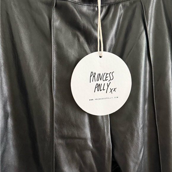 Princess Polly Faux Leather Flare Pants Black Size 2 NWT - Picture 3 of 8